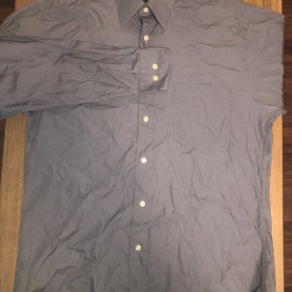 Calvin Klein Button Up Shirt Adult Medium Gray Solid Mens Dress Shirt Casual - Picture 3 of 9